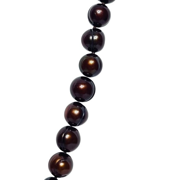 Honora Chocolate Graduated Baroque Pearl Necklace W/ Sterling Silver Clasp (6026 - Picture 5 of 8